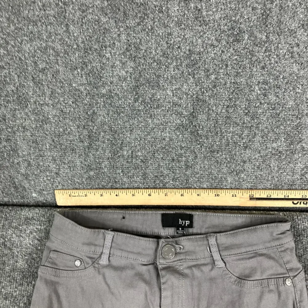 Hype Pants Womens Size 9 Gray Skinny Casual Stretch Mid‎ Rise Modern Basic Soft